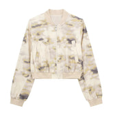 Printed Bomber Jacket Coat High Waist Work Mini Skirt Set