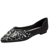 Women's Rhinestone Fairy Style Sweet Pearl Pointed Toe Shallow