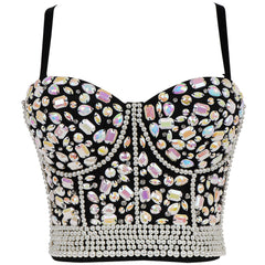 Heavy Industry Beads Vest Ball Sling Light Diamond Corset Chest Support Body Shaping Top