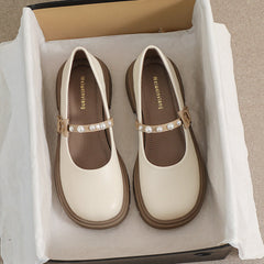 Women's French Style Bow Pearl Soft Pumps