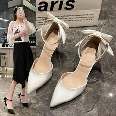 Damen Stiletto Spitzschuh Riemen Geschlossen