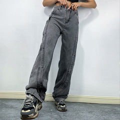 Pantalon large à coutures rétro droites et amples