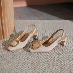 Damen Square Chunky Buckle Back Air Quality