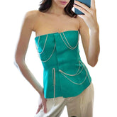 Tube Top Schmales unregelmäßiges asymmetrisches Kettentop