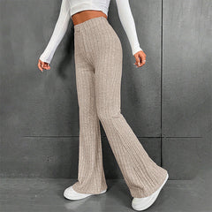 Casual Solid Color Micro Pull High Waist Pants Pants Slim Fit Slimming Winter