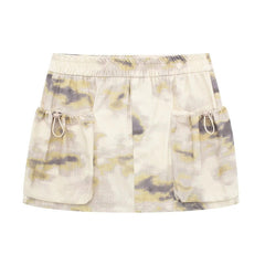 Bedrucktes Bomberjacken-Mantel-Set mit hoher Taille und Minirock für die Arbeit