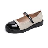 Women's Thick-soled Mary Jane Color Matching Vintage Soft