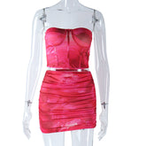 Wear Bandeau Printed Vest Skirt Two Piece Suit Trendy