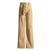 Ceinture Accessoires Couleur Unie Tout Assorti Taille Haute Amincissante Effet Drapé Pantalon de Travail Décontracté