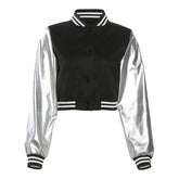 Fall Embroidery Stitching Slim Jacket Varsity Jacket Jacket