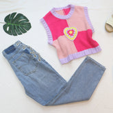 Wear Match Internet Celebrity Iron Chain Hollow Out Cutout Chain Straight Jeans