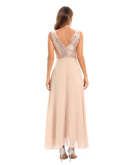 Rückenfreies Chiffon-Nähkleid Abendkleid