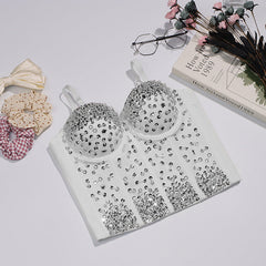 Schlankheitskorsett mit Perlenbesatz, Taillengurt, dreidimensional, mit Brustpolster, kleine, schwere Arbeitsweste