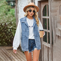 Loose Denim Waistcoat Vest Casual Vest