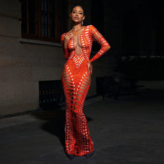 Robe fourreau skinny déchirée Robe imprimée strass