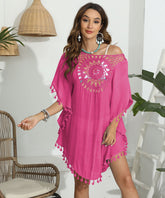 Rüschenkleid HCrocheting Stitching Tassel Beach Beach Cover Up