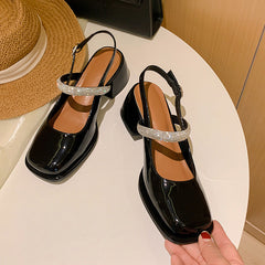 Escarpins épais à strass pour femmes