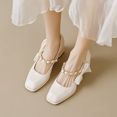 Women's Jane Classic Style Low-cut Chunky Fairy Heels