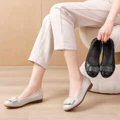 Women's Flat Low-cut Tendon Sole Comfortable Round