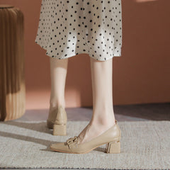 Chaussures femme à bout carré et bouche moyenne, douces et automnales
