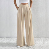 Office Pleated Casual Wide Leg Pants Loose Trousers
