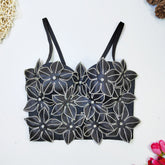 Dreidimensionales florales Diamant-Körperformungs-Tube-Top, Oberbekleidung, Korsett-Oberteil mit Stäbchen, kurzes Chanel-Camisole