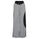 Pantalon ample taille haute à jambes larges et droites, couleur unie, pour l'automne