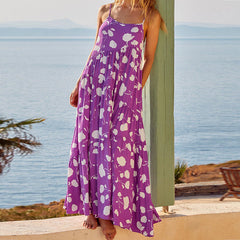 Printed Wear Dress Sling Vacation Beach Dress