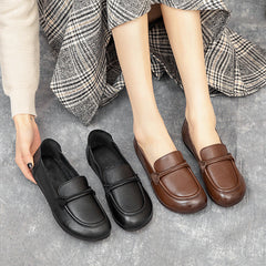 Women's Breathable Comfortable Slip-on Genuine Soft Bottom