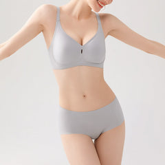 Nahtlose Unterwäsche 3D Beflockung Silikon Jelly Soft Support Wireless Thin Bequemes BH-Set