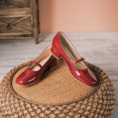 Women's Platform Gold Buckle Shallow Mouth Round