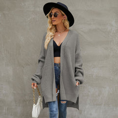 Pull ample de couleur unie avec poche