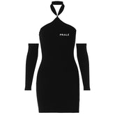 Kollektion Enges Etuikleid mit Neckholder und Überärmeln, rückenfrei