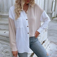 Color Matching Long Sleeve Shirt