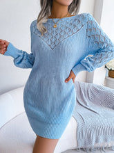 Fall Hollow Out Cutout off Neck Long Sleeve Pullover Woolen