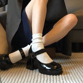 Women's Chunky Mary Jane Shallow Mouth Pumps Men's Shoes