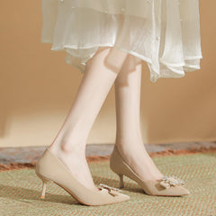 Women's Color High Frosted Elegant Summer Pointed