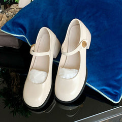 Women's Grape Mom Retro Simple Round Toe Heels