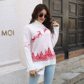 Christmas Turtleneck Sweater Cartoon Jacquard Loose Fitting Knitwear Sweater