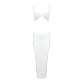 Robe longue blanche à franges foncées et fermeture éclair, tenue courte