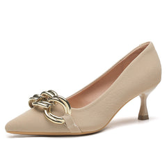 Women's Single-layer Design Sense Niche Nude French Stiletto