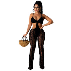 Jumpsuit Perspective Lace Fabric Jumpsuit