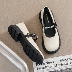 Women's French Style Bow Pearl Soft Pumps