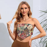 Rückenfreies, kurzes, bedrucktes Tube-Top