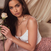 Solid Color Sling Tube Top Backless Slim Fit Lace-up Top