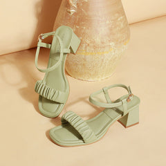 Women's Style Strap French High With Skirt Heels