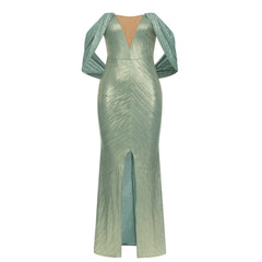 Robe simple et élégante avec épaules dénudées et chapeau châle