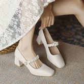 Chaussures Mary Jane vintage à bout carré pour femme, style printemps, à bouche peu profonde
