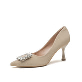 Women's Elegant Soft Pointed Toe Stiletto Rhinestone