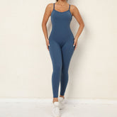 V-Ausschnitt No Embarrassion Line Yoga Fitness Jumpsuit Rückenfreier Hüftsport-Jumpsuit Tanzhose